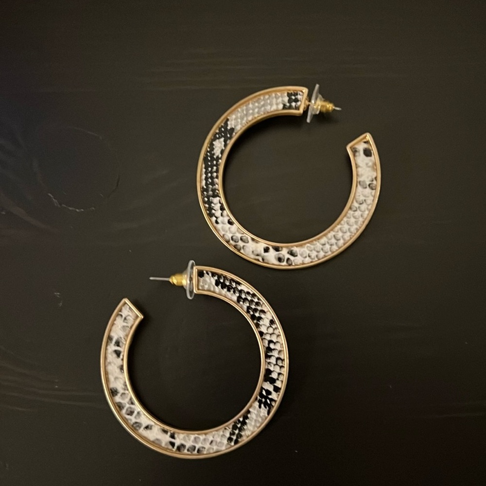 Gold metal hoop earrings